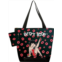 Betty Boop womens diaper bag hand tote bag in black/red kisses