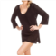 Eco Swim jacquard 3/4 sleeve tunic in eco black