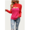 EPretty two-tone colorblock cutout sweater in red/hot pink