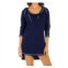 Eco Swim hooded long sleeve tunic in navy