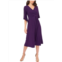 MSK petites womens fauxwrap calf midi dress