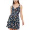 Planet Gold juniors womens knit floral mini dress