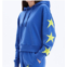 CHRLDR neon star crop pullover hoodie in electric blue