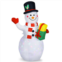 Hivvago 5 feet tall snowman inflatable blow up inflatable with built-in colorful led lights