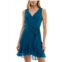 BCX womens sleeveless mini wrap dress