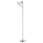 QuikFurn contemporary swivel floor lamp with bowl shade in satin steel finish