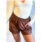 Mittoshop seasons change faux leather shorts in brown