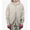 King Apparel primary zip through hoodie in bone white