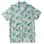 Grayers men vintage hawaiian batik print shirt in green/light blue