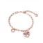 Rachel Glauber teen/young adults 18k rose gold plated with heart charms adjustable bracelet