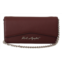 Karl Lagerfeld wine leather evening clutch womens bag