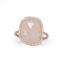 Liv Oliver 18k rose gold plated rose quartz oval cz ring