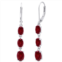 MAXCOLOR gemstone oval shape dangle earrings in 925 sterling silver (1.5)