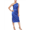 Alex & Eve womens satin mini sheath dress