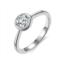 Rachel Glauber rg white gold plated with diamond cubic zirconia bezel solitaire ring