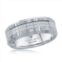 Blackjack brushed and polished double row cz silver tungsten ring