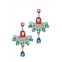 Liv Oliver 18k gold multi color chandelier earrings