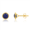 Nicole Miller 14k yellow gold plated round cut 6mm gemstone bezel set stud earrings with push backs