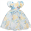 Tulleen blue chablis floral garden organza dress