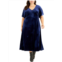 Taylor plus womens velvet long maxi dress