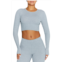 N BY NAKED WARDROBE Rib Crewneck Long Sleeve Crop Top