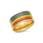 HMY JEWELRY 18K Gold Plated Stainless Steel Rainbow Ring
