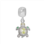 Individuality Beads Sterling Silver Light Green Cubic Zirconia & Crystal Turtle Charm