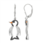 Sophie Miller Sterling Silver Black & White Cubic Zirconia Penguin Earrings