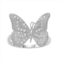 SIRI USA by TJM Sterling Silver White Topaz Butterfly Ring