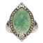 Lavish by TJM Sterling Silver Green Aventurine & Marcasite Marquise Ring