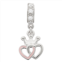SIRI USA by TJM Sterling Silver Cubic Zirconia Double Heart Charm