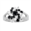 Traditions Jewelry Company Sterling Silver Black & White Crystal Cluster Ring