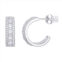 Eco Silver Luxe Sterling Silver Baguette & Round-Cut Cubic Zirconia Post Hoop Earrings