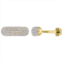Stella Grace Mens 18k Gold Over Silver White Sapphire Oval Cufflinks