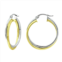 Aleure Precioso 18k Gold Over Silver & Sterling Silver 1.5 mm x 20 mm Twist Hoop Earrings