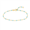 Color Romance 14k Gold Colored Enamel Bead Adjustable Bracelet