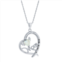 Nautica Rocks Sterling Silver Opal & Cubic Zirconia Mom I Love You Heart Pendant Necklace