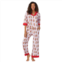 Womens Beauty Sleep Social Billie 3/4-Sleeve Notch Collar Top & Pajama Pants Sleep Set