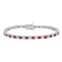 Sophie Miller Sterling Silver Cubic Zirconia & Red Glass Bracelet