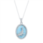 Nautica Rocks Sterling Silver Larimar Whale Cubic Zirconia Pendant Necklace