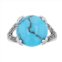 Lavish by TJM Sterling Silver Simulated Turquoise & Marcasite Dome Ring