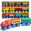 Play22 Wooden Train Set 12 PCS - Toy Train Sets For Kids Toddler