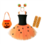 Mykids-Usa Childrens Halloween Pumpkin Tutu Dress With 3-pieces Jewelry