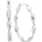 Essentials And Now This Twisted Small Medium Hoop Earrings in Silver Plate