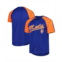 Stitches Mens Royal New York Mets Button-Down Raglan Fashion Jersey