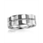 Metallo High Polished Lined Faceted Tungsten Ring