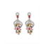 A&M Silver-Tone Multicolor Cluster Earrings