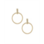 ETTIKA 18k Gold-Plated Pave & Imitation Pearl Front-Facing Hoop Earrings