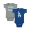 Soft As A Grape Boys and Girls Newborn and Infant Royal Gray Los Angeles Dodgers 2-Piece Body Suit