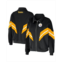 WEAR by Erin Andrews Womens Black Pittsburgh Steelers Plus Size Yarn Dye Stripe Full-Zip Jacket